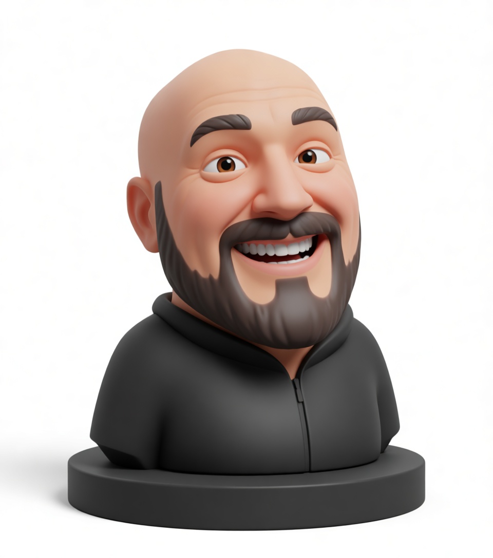 Smiling Bald Man Bust free 3D printable STL