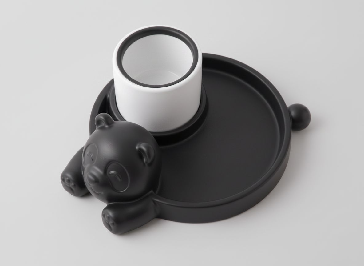 Panda Tray and Cup Holder free 3D printable STL