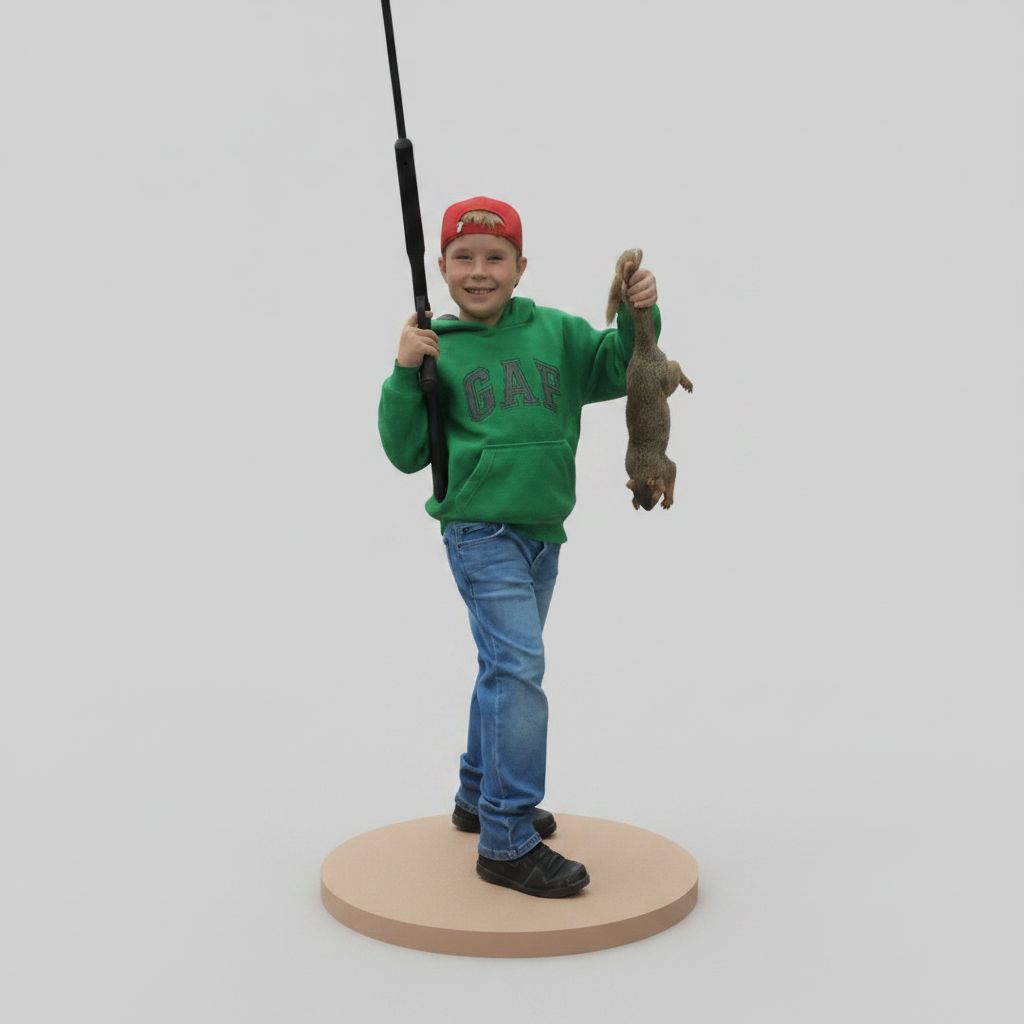 Boy Holding Squirrel Figurine free 3D printable STL