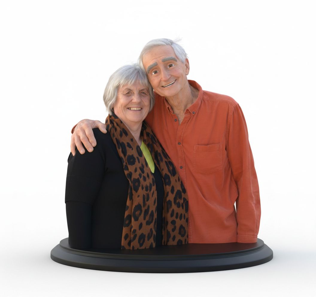 Elderly Couple Bust free 3D printable STL