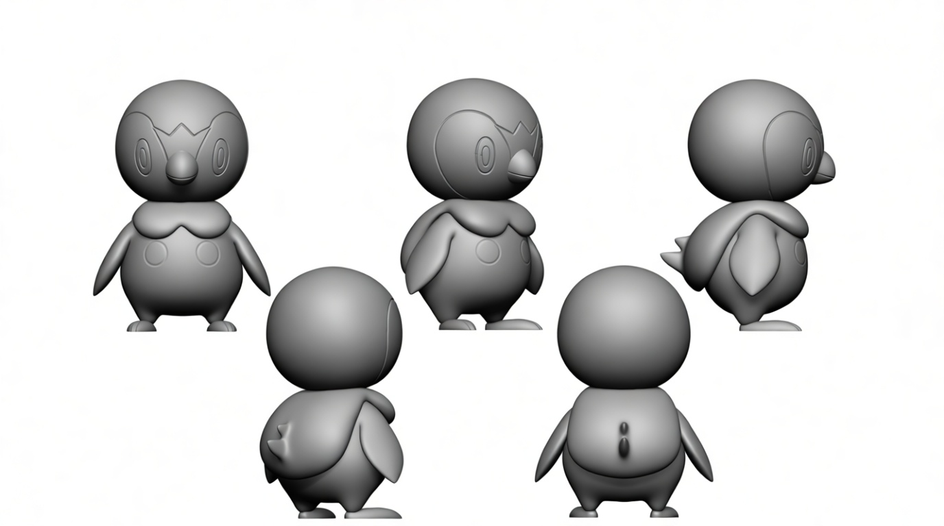 Piplup Pokémon Figurine free 3D printable STL