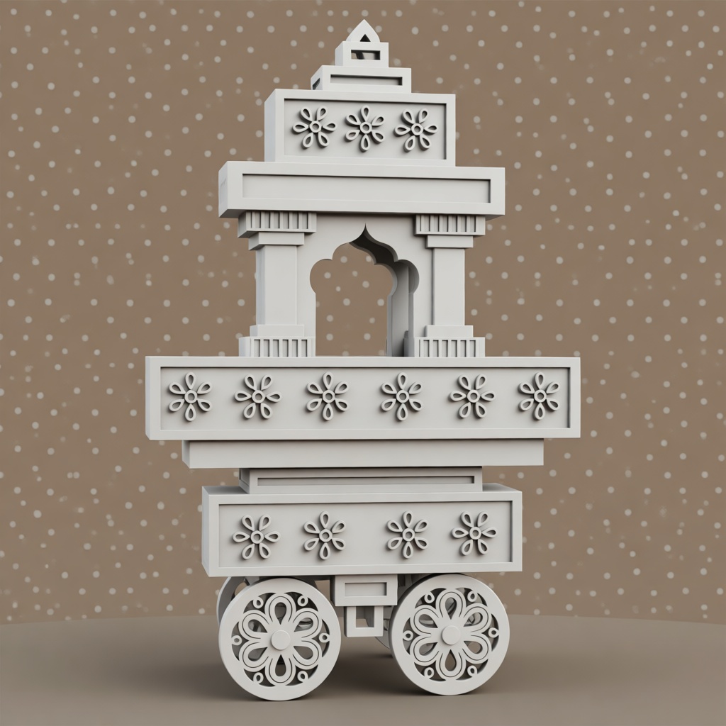 Decorative Floral Cart Model free 3D printable STL