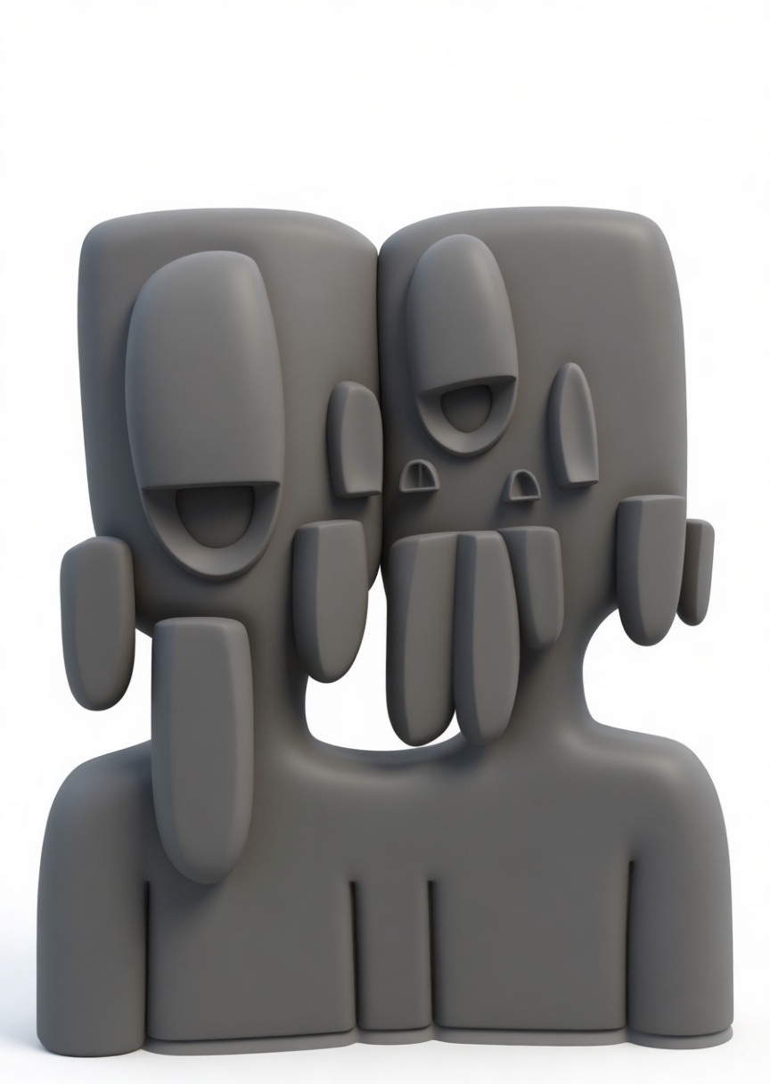 Abstract Dual-Head Sculpture free 3D printable STL