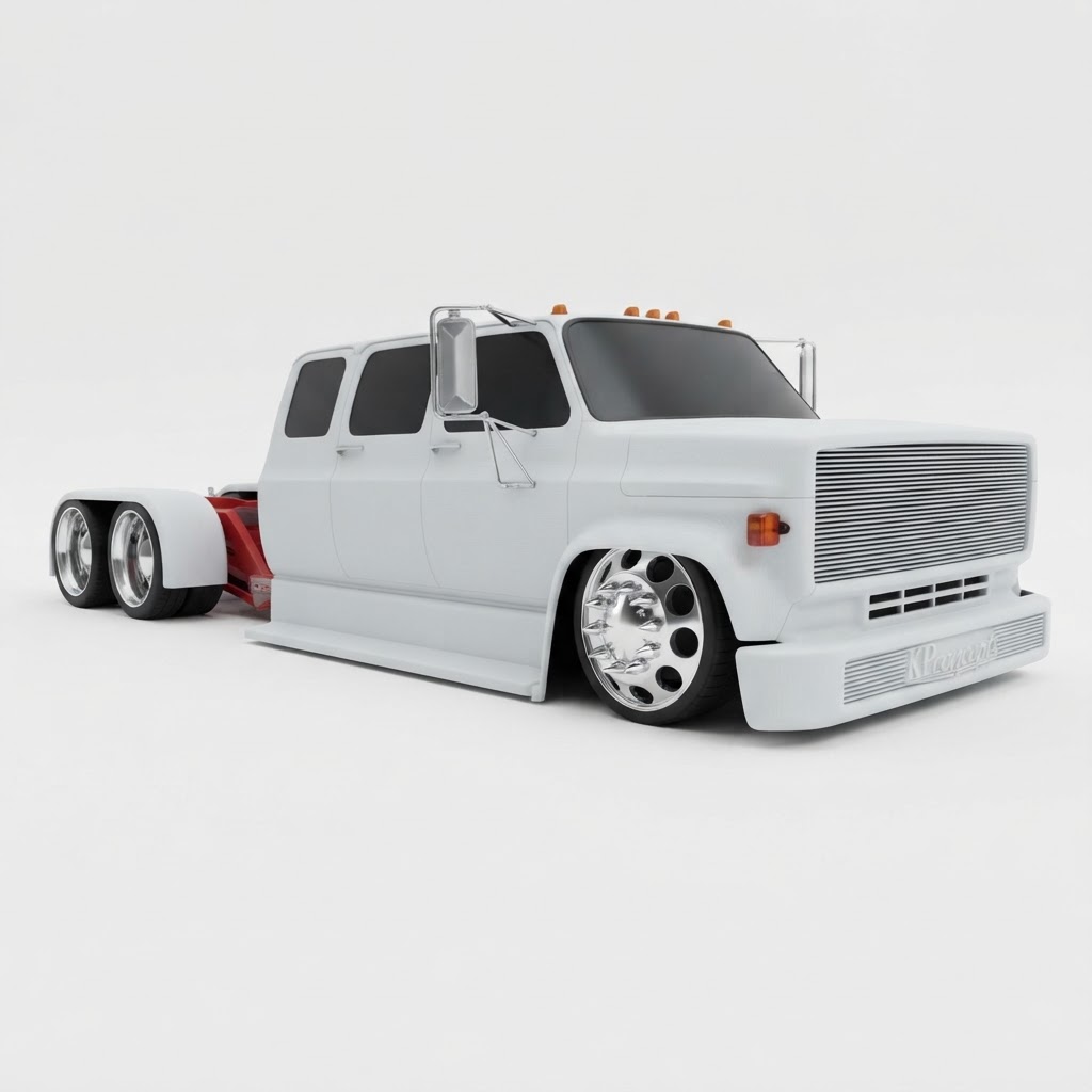 Custom Semi Truck Model free 3D printable STL