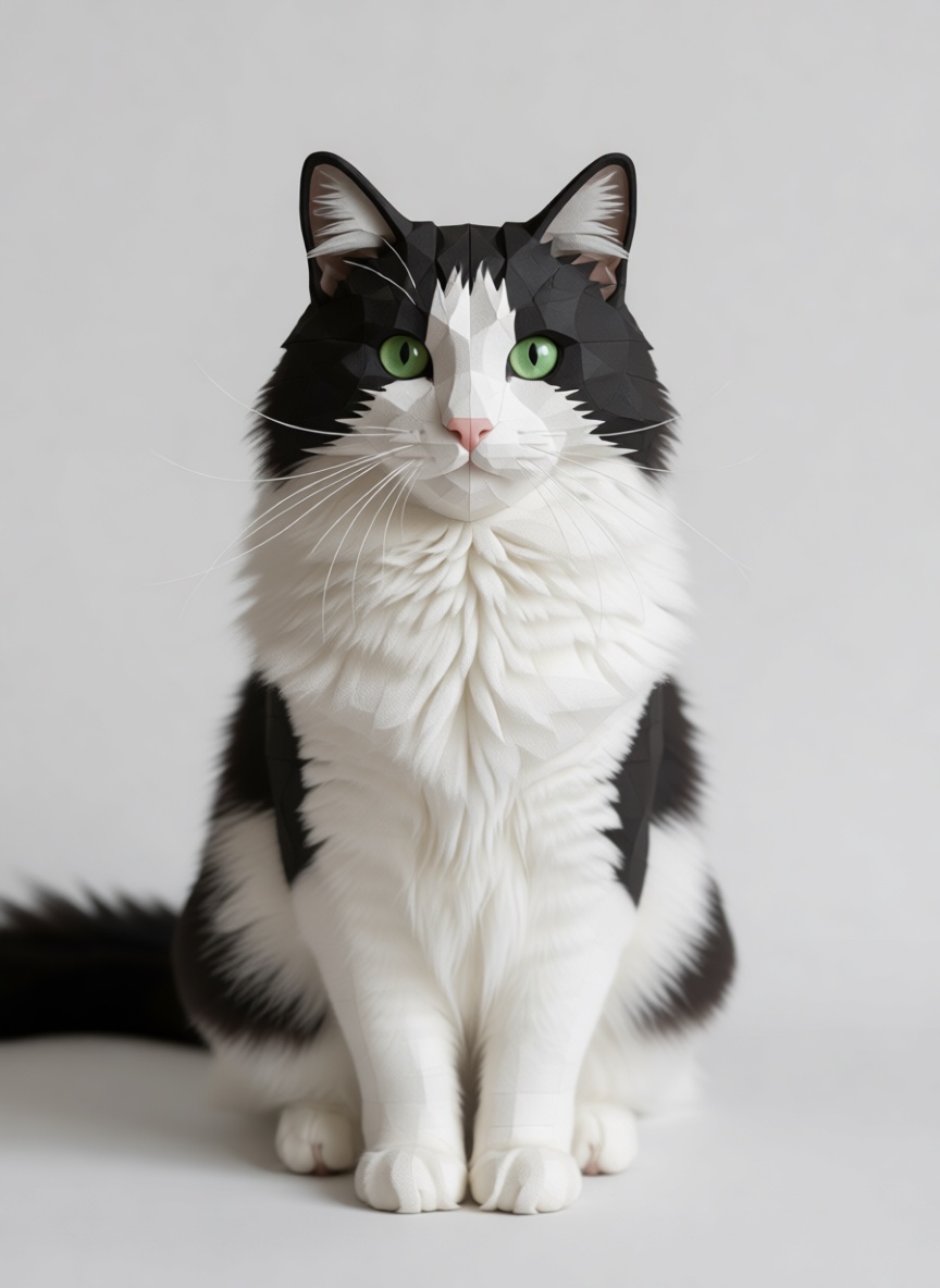 Tuxedo Cat Figurine free 3D printable STL