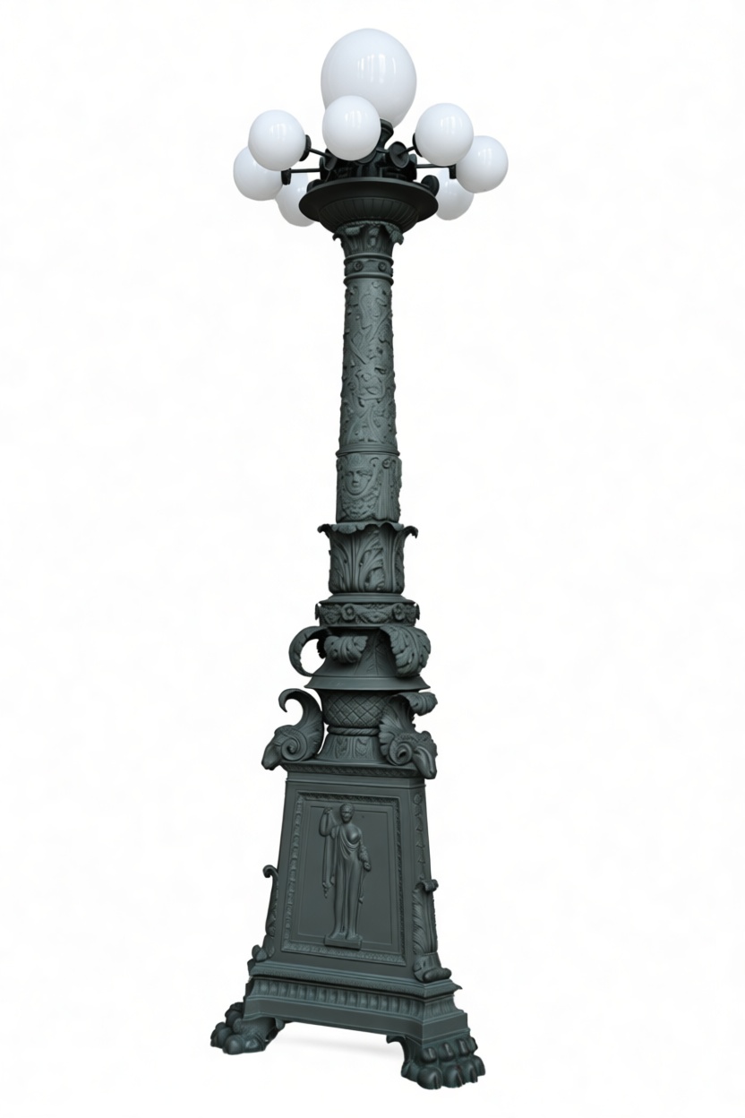 Ornate Victorian Street Lamp free 3D printable STL
