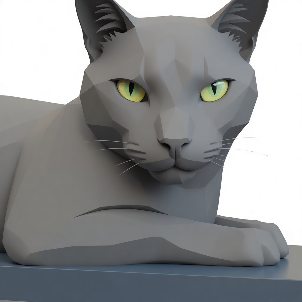 Russian Blue Cat Figurine free 3D printable STL