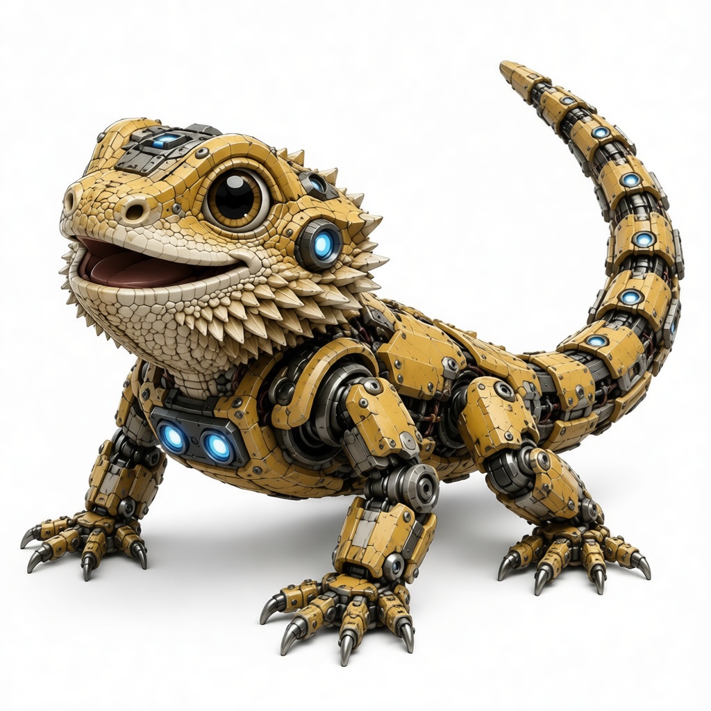 Mechanical Bearded Dragon Figurine free 3D printable STL