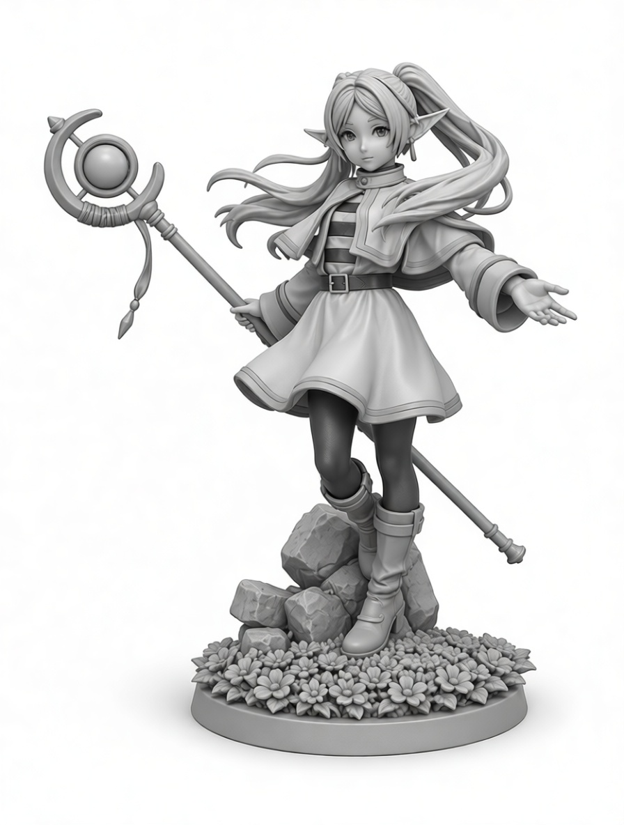 Elf Mage Figurine free 3D printable STL