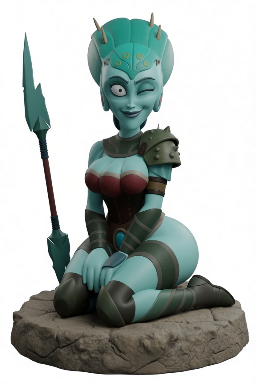 Fierce Alien Warrior Figurine free 3D printable STL
