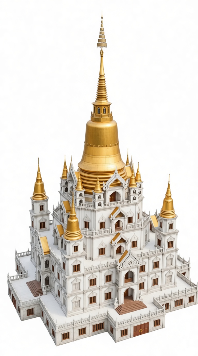 Wat Ratchabophit Temple Model free 3D printable STL