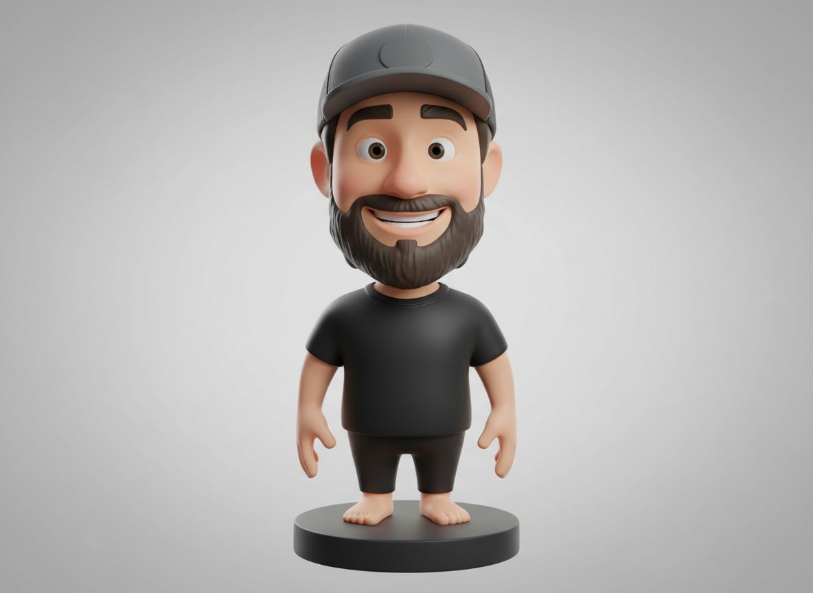 Smiling Bearded Man Figurine free 3D printable STL