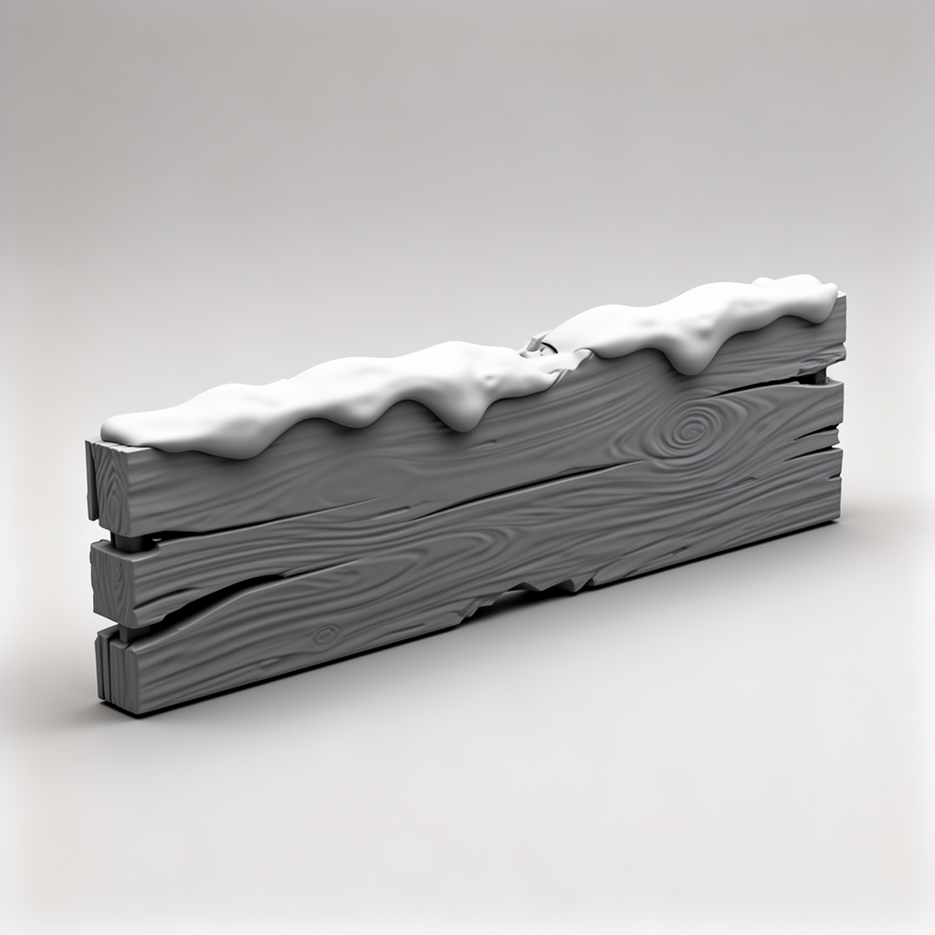 Broken Wood Plank Model free 3D printable STL