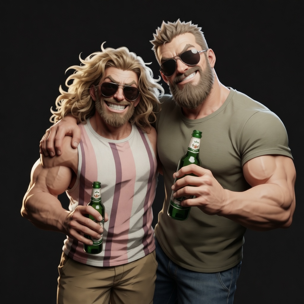 Two Muscular Men Figurines free 3D printable STL
