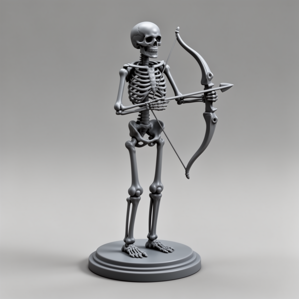 Skeleton Archer Figurine free 3D printable STL