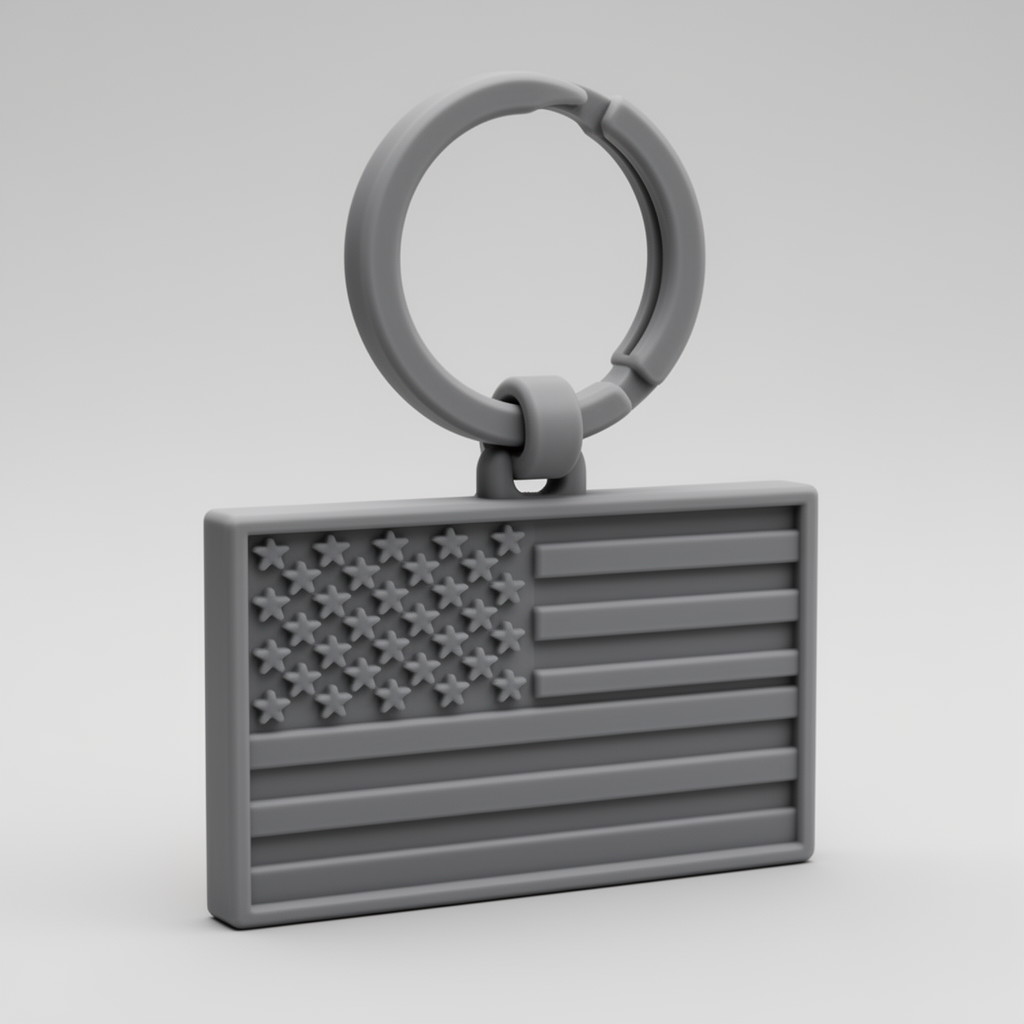 American Flag Keychain free 3D printable STL