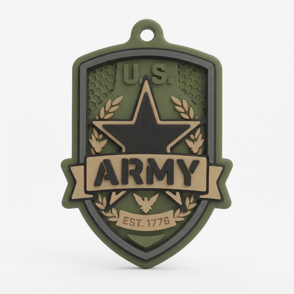 U.S. Army Emblem Keychain free 3D printable STL