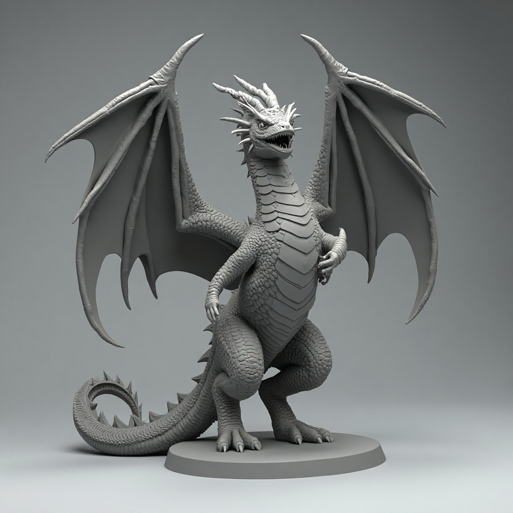 Fierce Dragon Figurine free 3D printable STL