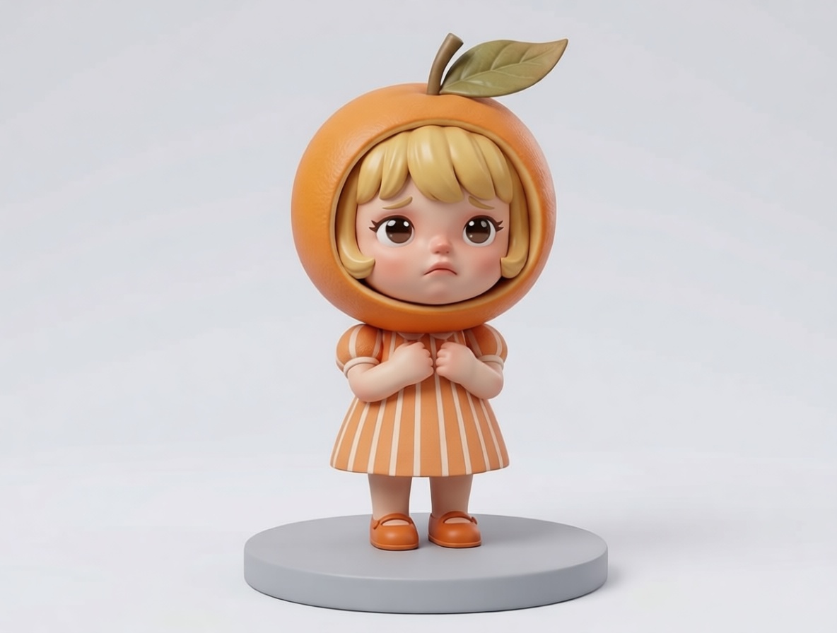 Sad Orange Girl Figurine free 3D printable STL