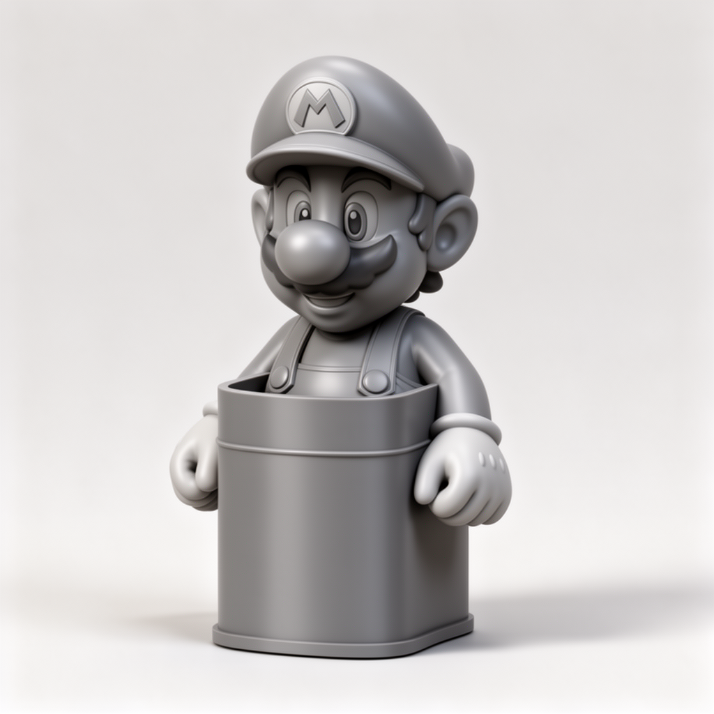 Super Mario Pen Holder free 3D printable STL
