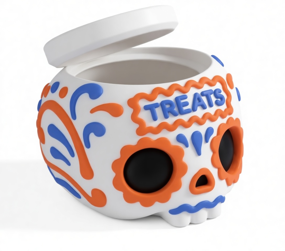Sugar Skull Treats Jar free 3D printable STL