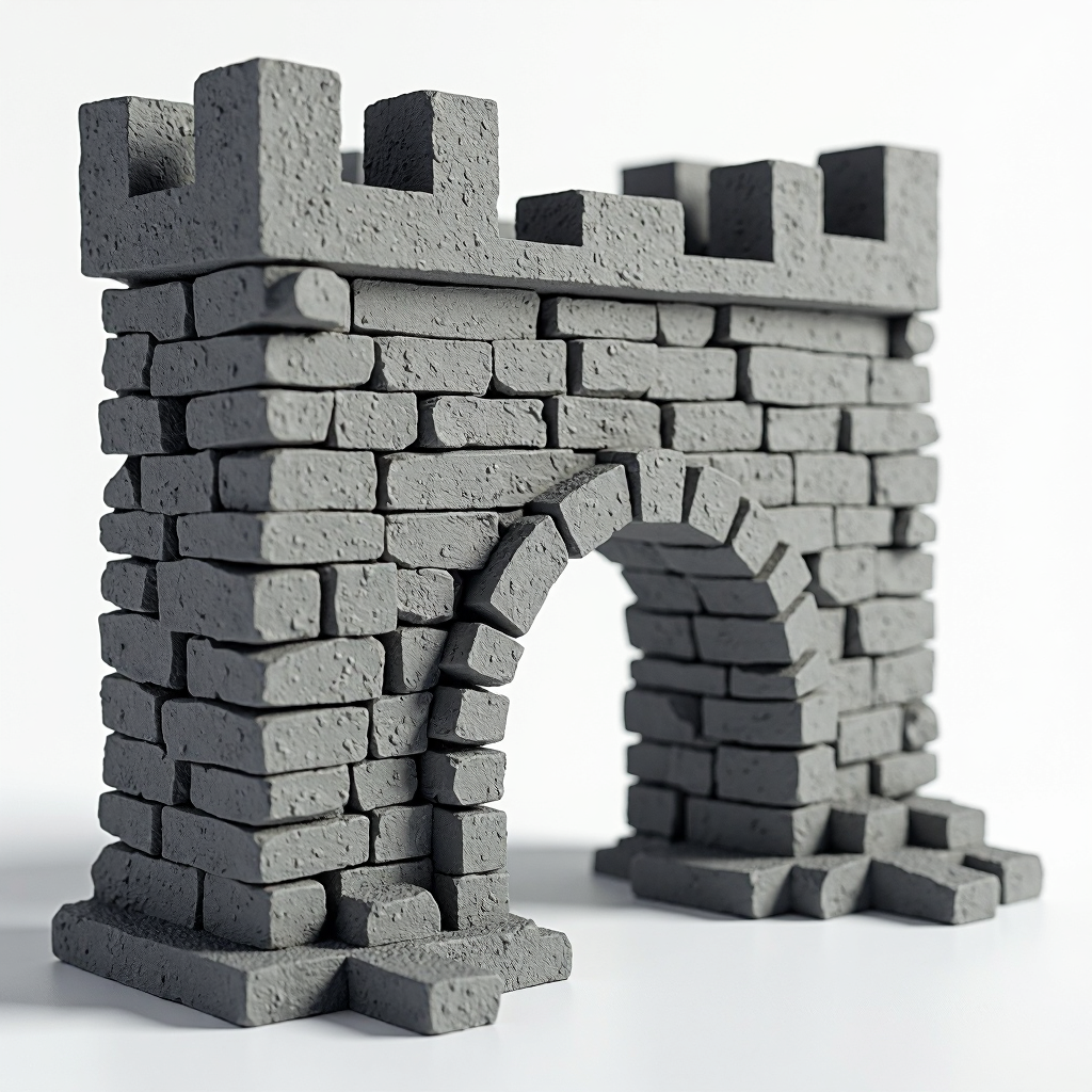 Medieval Brick Wall Ruin free 3D printable STL