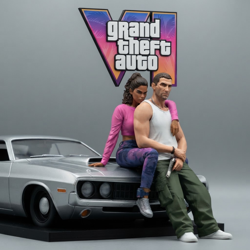 GTA Vice City Tommy and Mercedes Figurine free 3D printable STL