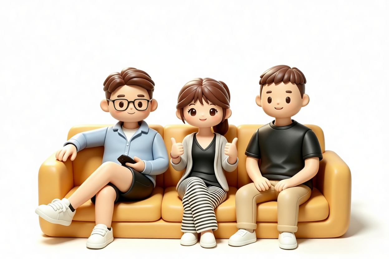 Group Sitting Characters free 3D printable STL