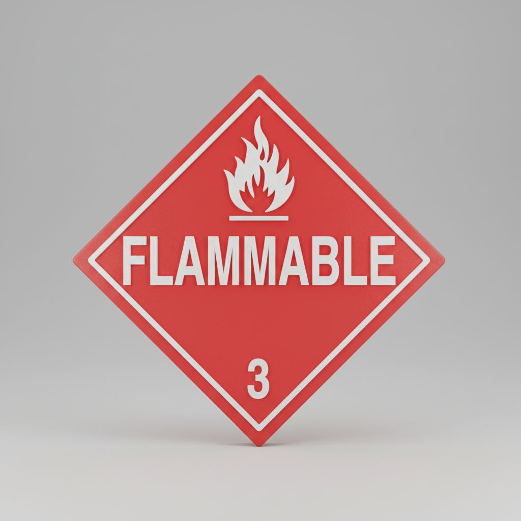 Flammable Warning Sign free 3D printable STL