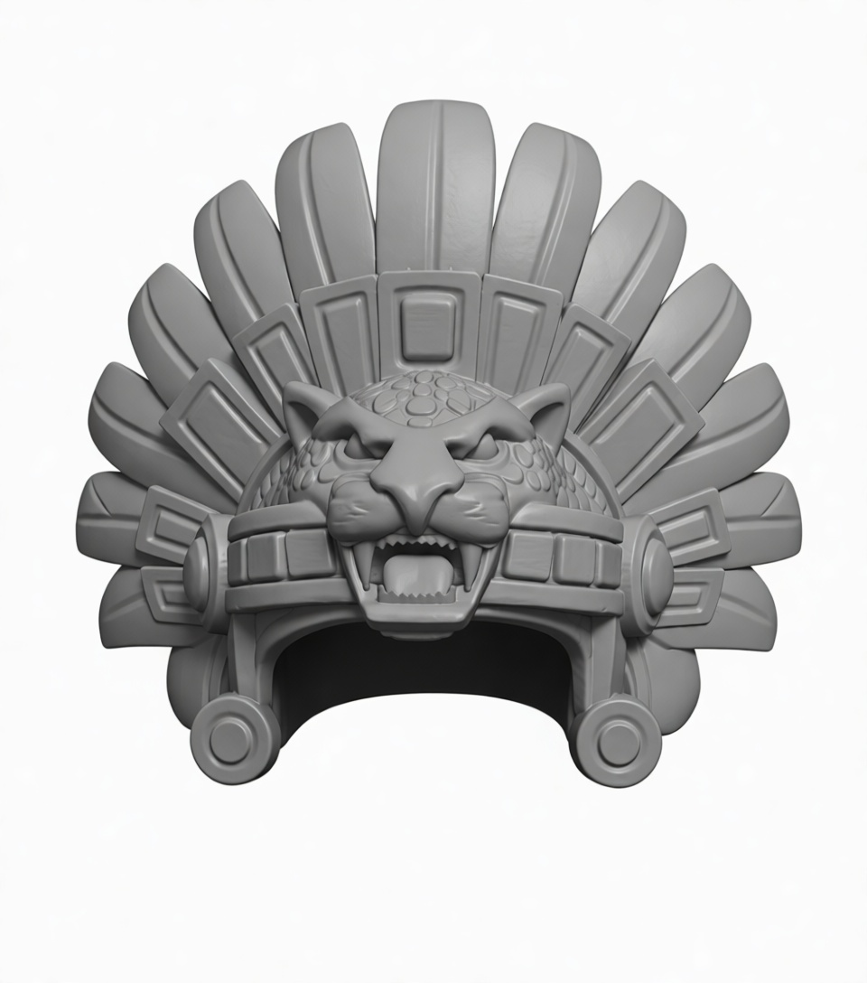 Aztec Jaguar Helmet free 3D printable STL