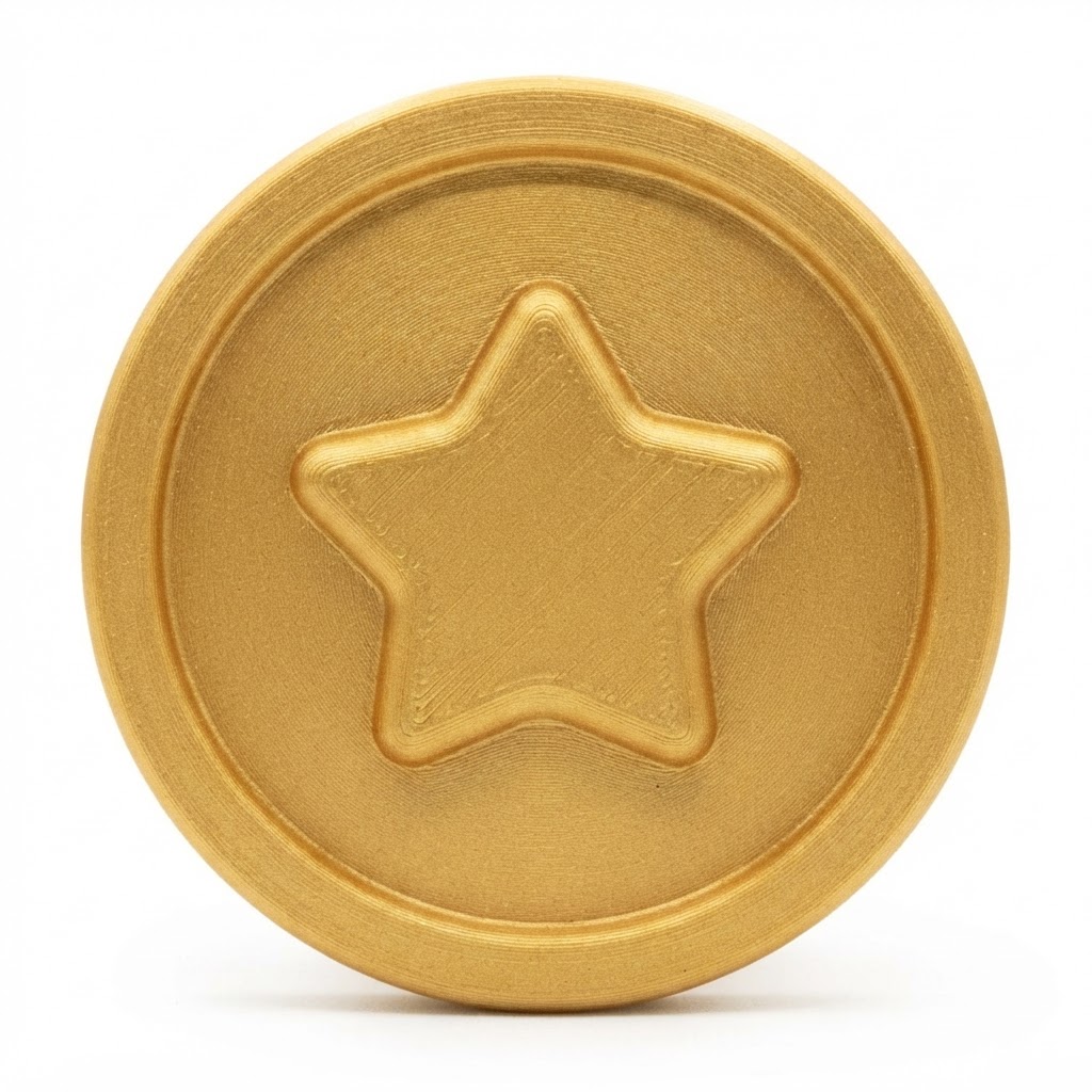 Super Mario Star Coin free 3D printable STL