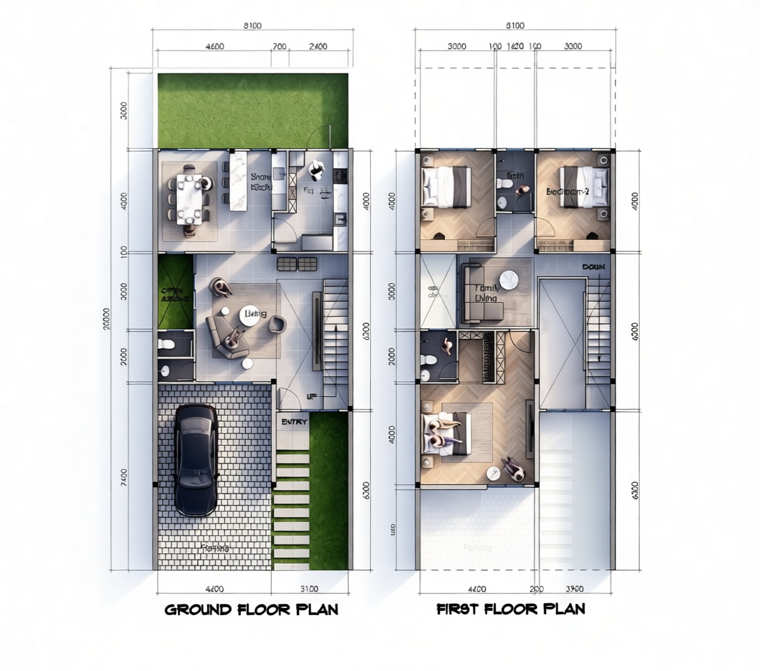 Two-Story House Floorplan free 3D printable STL