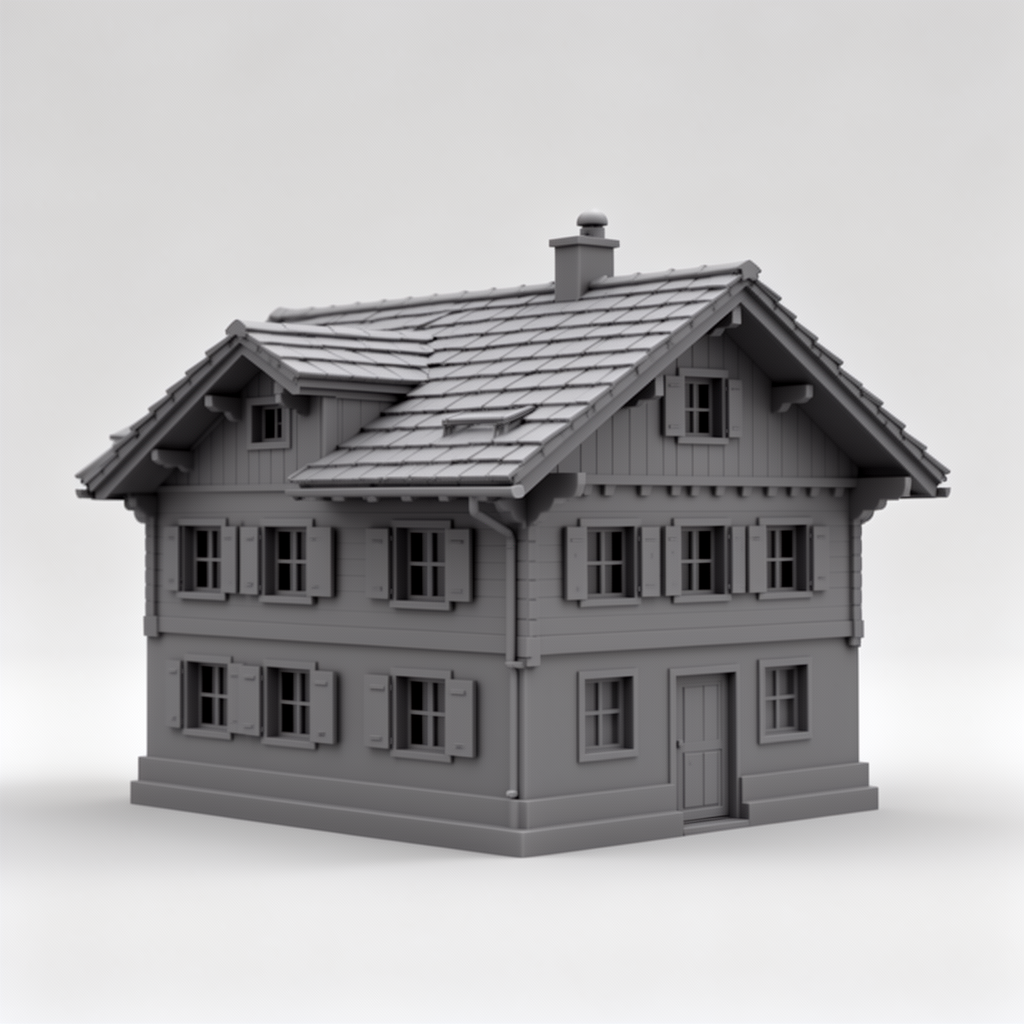 Bündner Style House Model free 3D printable STL