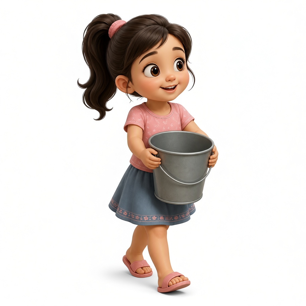 Girl Holding Bucket Figurine free 3D printable STL