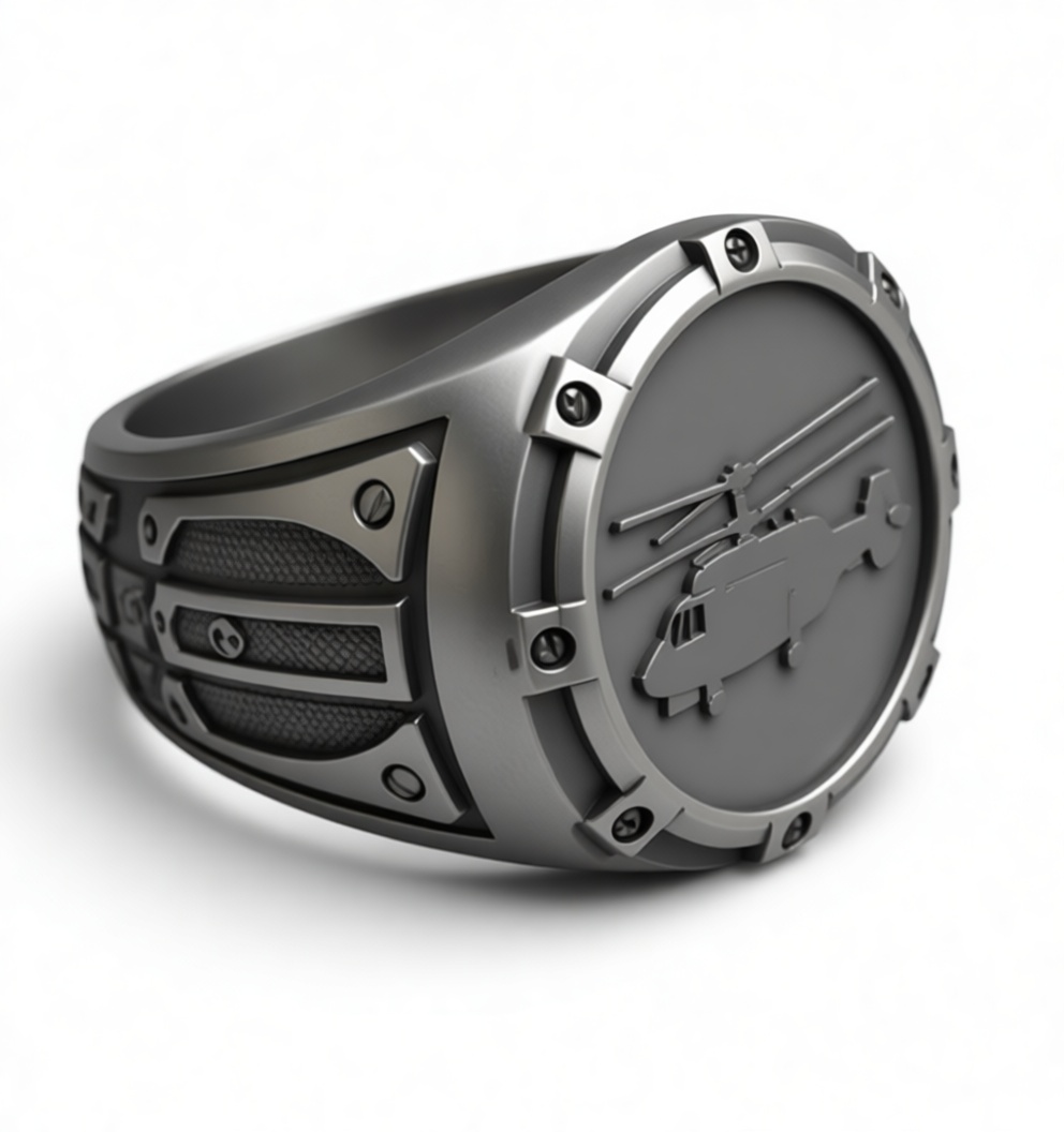 Military Helicopter Ring free 3D printable STL