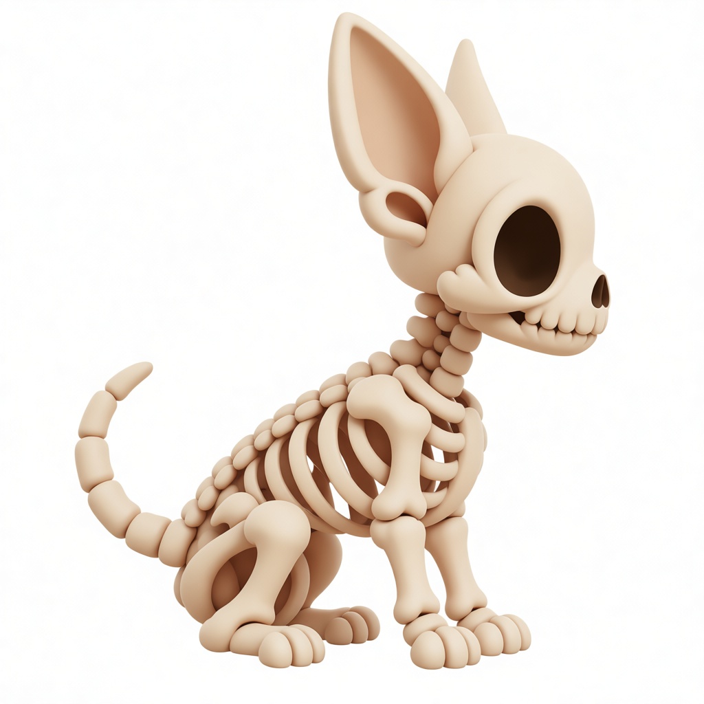 Chihuahua Skeleton Figurine free 3D printable STL