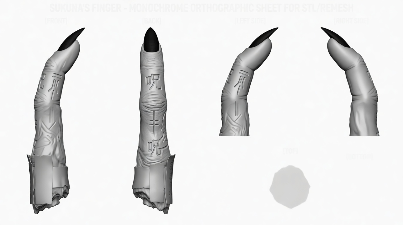 Sukuna's Finger Model free 3D printable STL