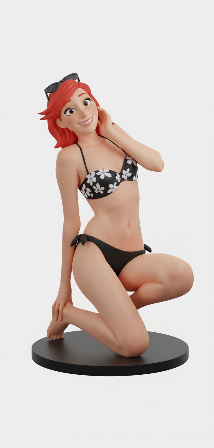 Playful Summer Girl free 3D printable STL