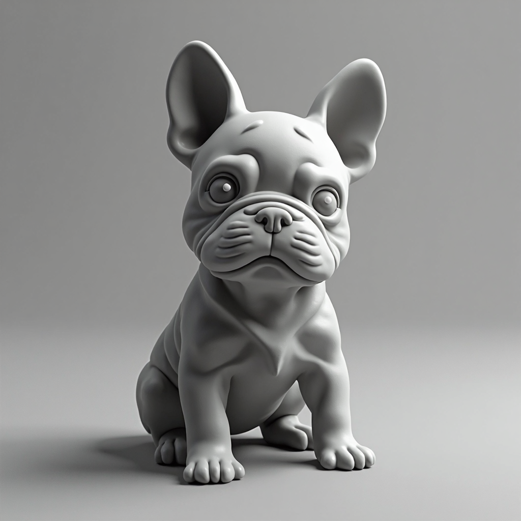 French Bulldog Keychain Figurine - Free 3D Printable STL File