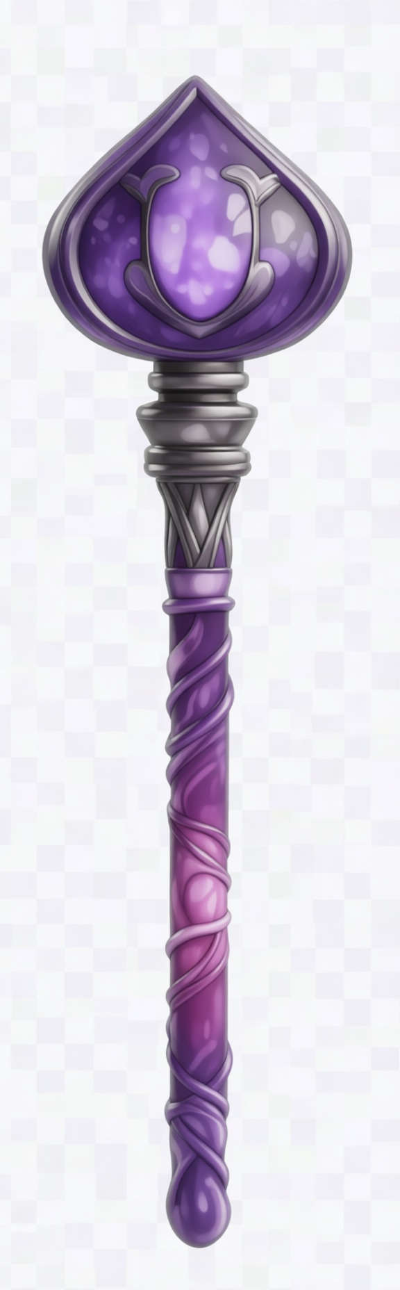 Purple Spade Staff free 3D printable STL