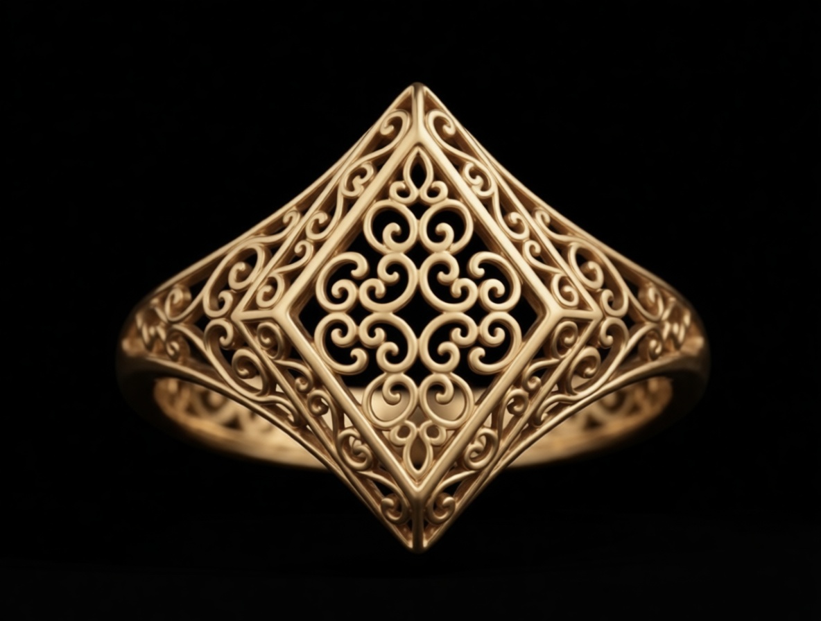Ornate Filigree Ring Model free 3D printable STL