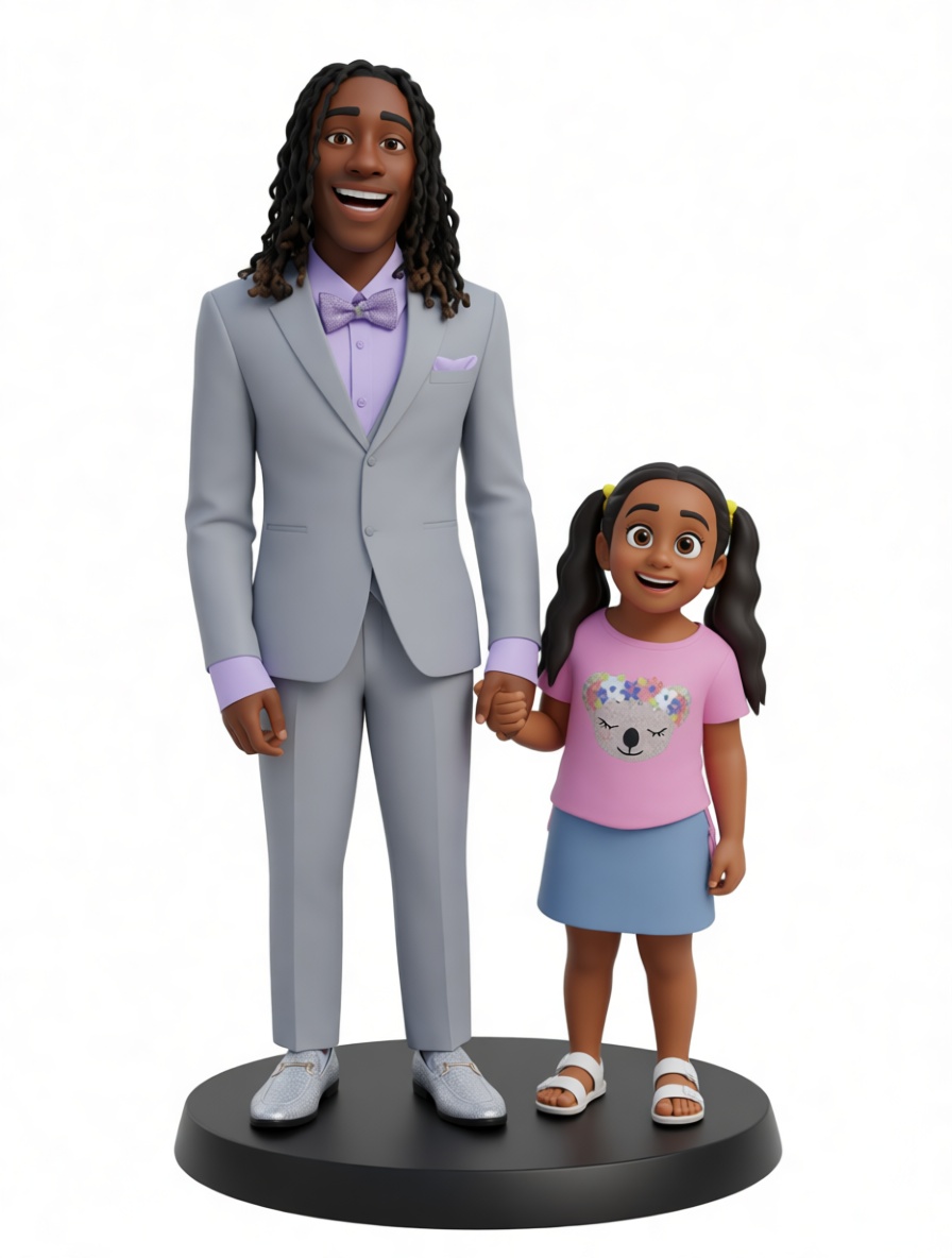 Father and Daughter Figurine free 3D printable STL