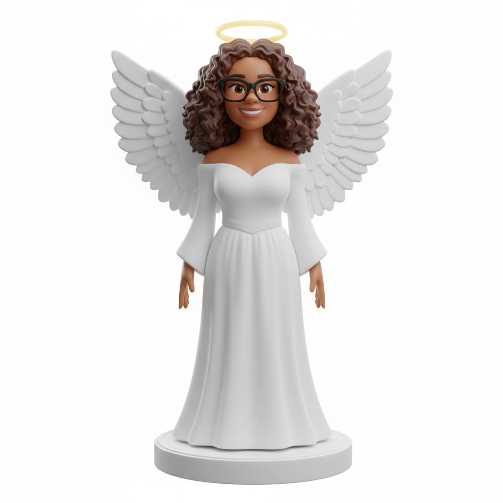 Curly Haired Angel Figurine free 3D printable STL