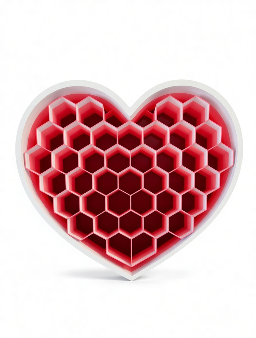 Heart Honeycomb Organizer free 3D printable STL