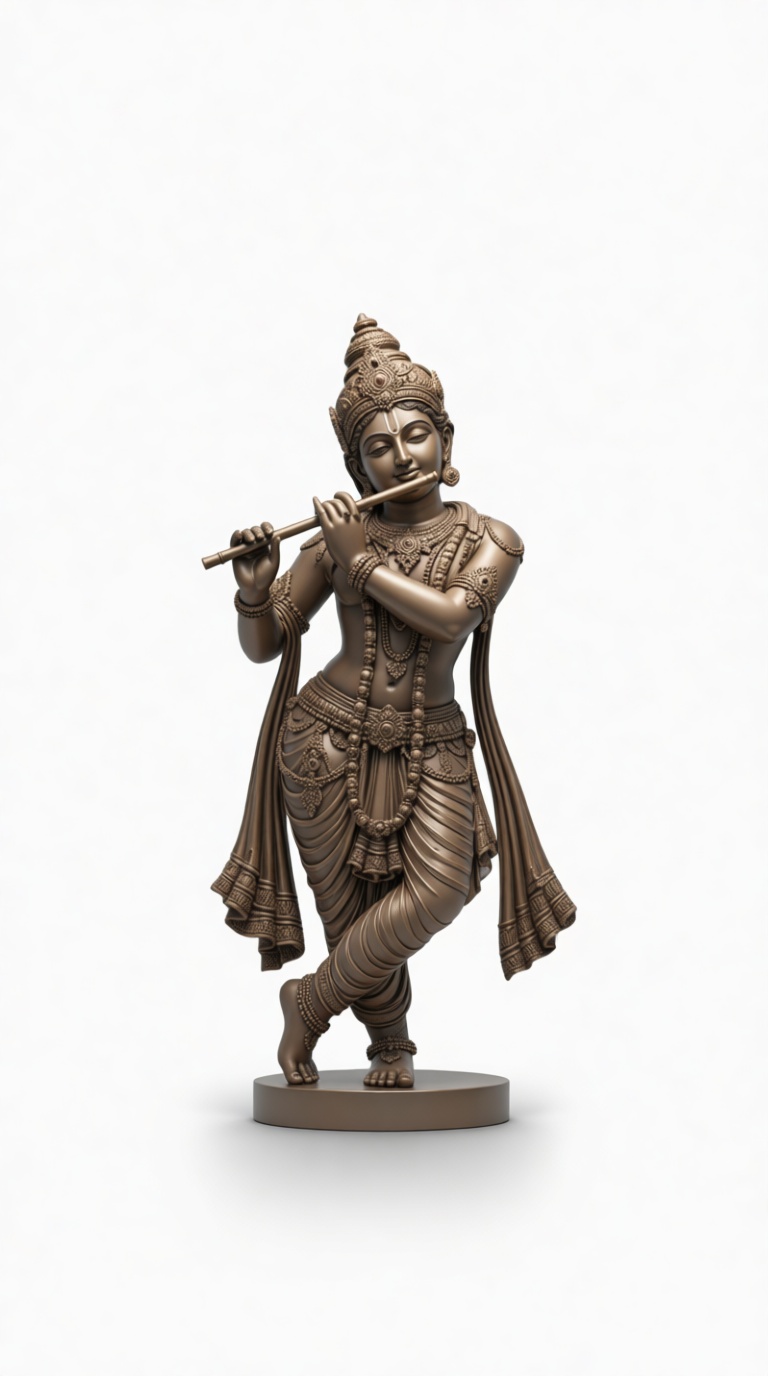 Krishna Playing Flute Statue free 3D printable STL