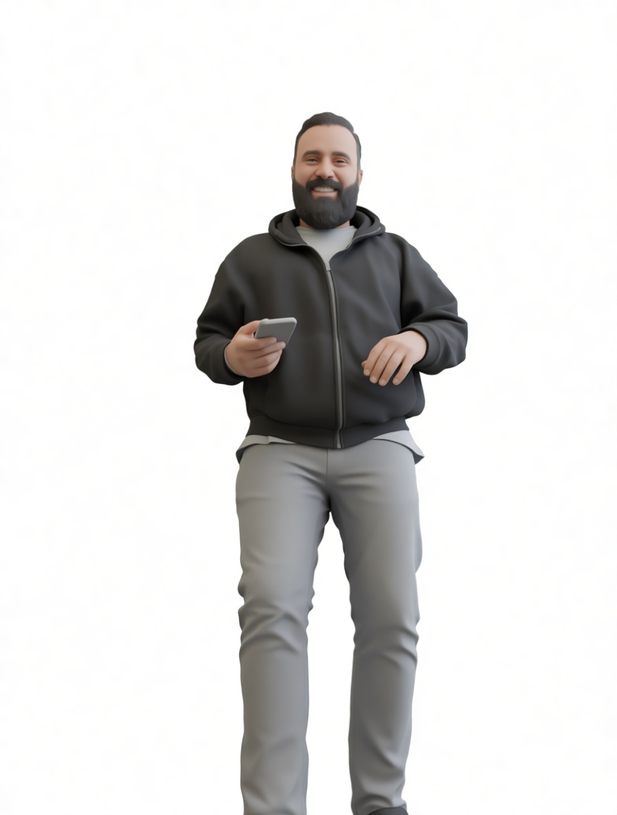 Casual Bearded Man Figurine free 3D printable STL