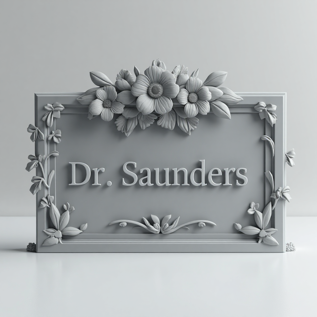 Dr. Saunders Name Placard free 3D printable STL