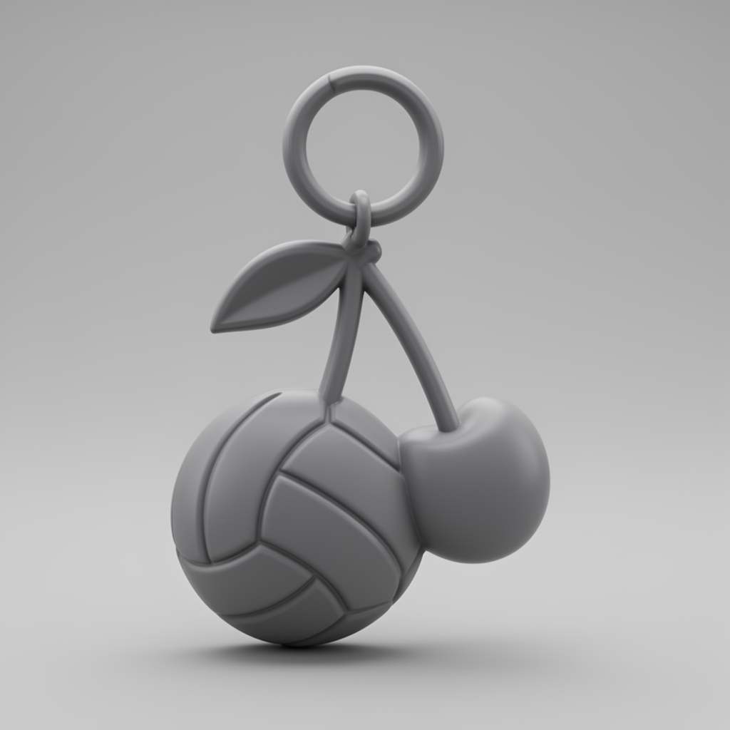 Volleyball Cherry Keychain free 3D printable STL
