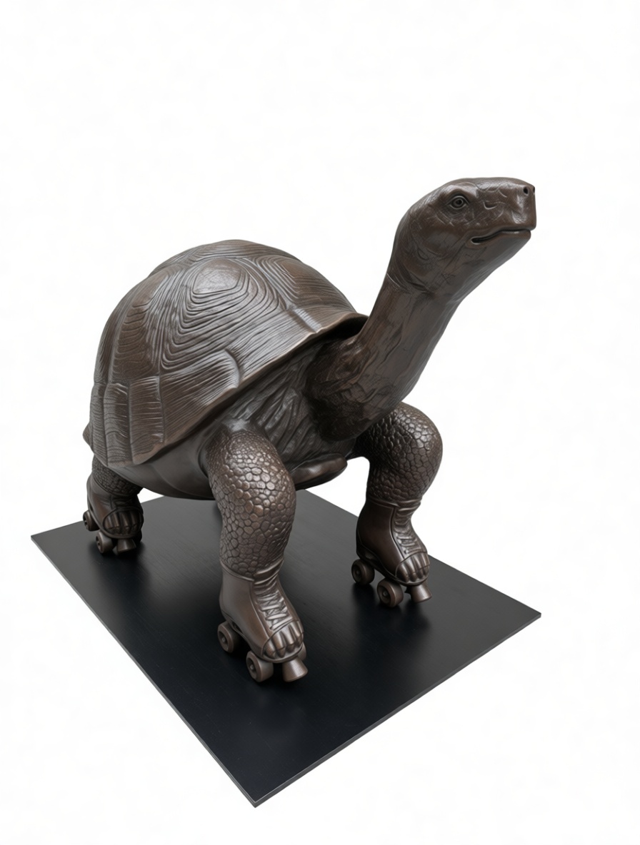 Turtle on Roller Skates Sculpture free 3D printable STL