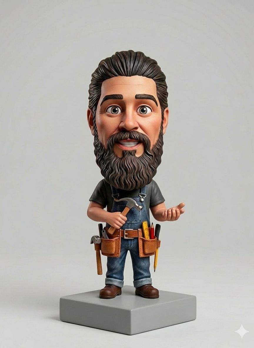Bearded Carpenter Figurine free 3D printable STL